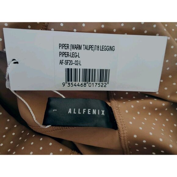Allfenix Piper Warm Taupe White Polka Dot Cropped Compression Leggings 7/8 L NWT - Picture 5 of 6